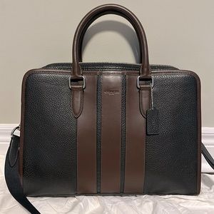COACH BOND F72308 Men's Leather Briefcase,Shoulder Bag Black,Brown